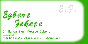 egbert fekete business card